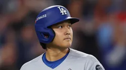 Shohei Ohtani looks on after striking out vs the Blue Jays on October 31, 2025, Ontario.
