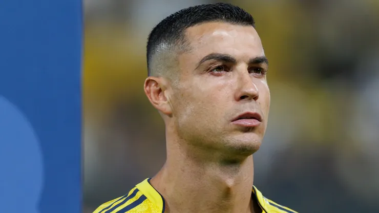 Cristiano Ronaldo prior to a Saudi Pro League game.
