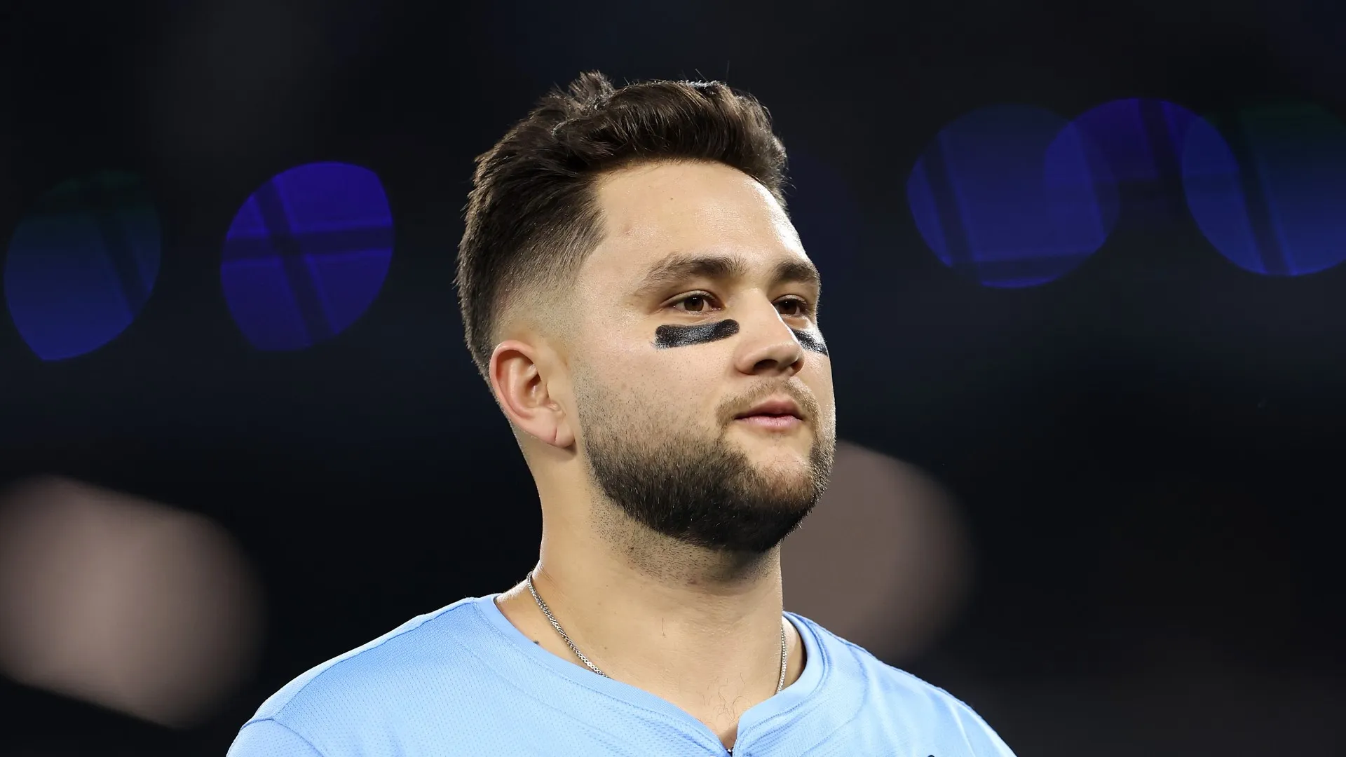 Bo Bichette reacts after the third out