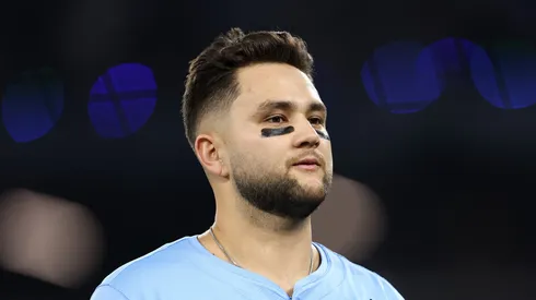 Bo Bichette reacts after the third out.