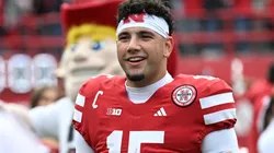 Dylan Raiola #15 of the Nebraska Cornhuskers.