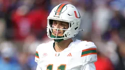 Carson Beck #11 of the Miami Hurricanes
