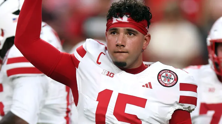 Quarterback Dylan Raiola #15 of the Nebraska Cornhuskers.