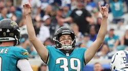 Cam Little after scoring a field goal with the Jacksonville Jaguars