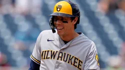 Christian Yelich #22 of the Milwaukee Brewers in 2023.