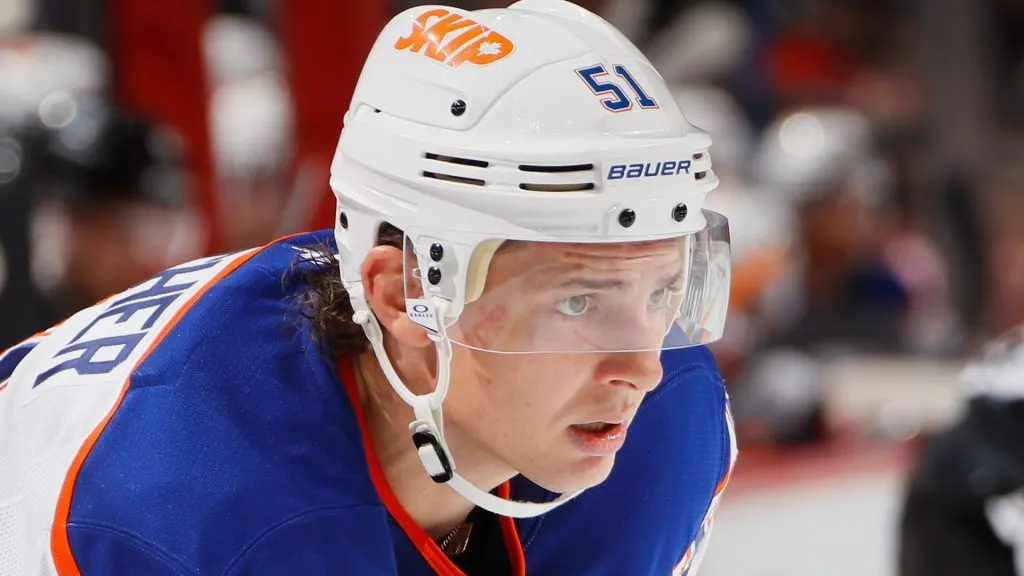 Troy Stecher #51 of the Edmonton Oilers