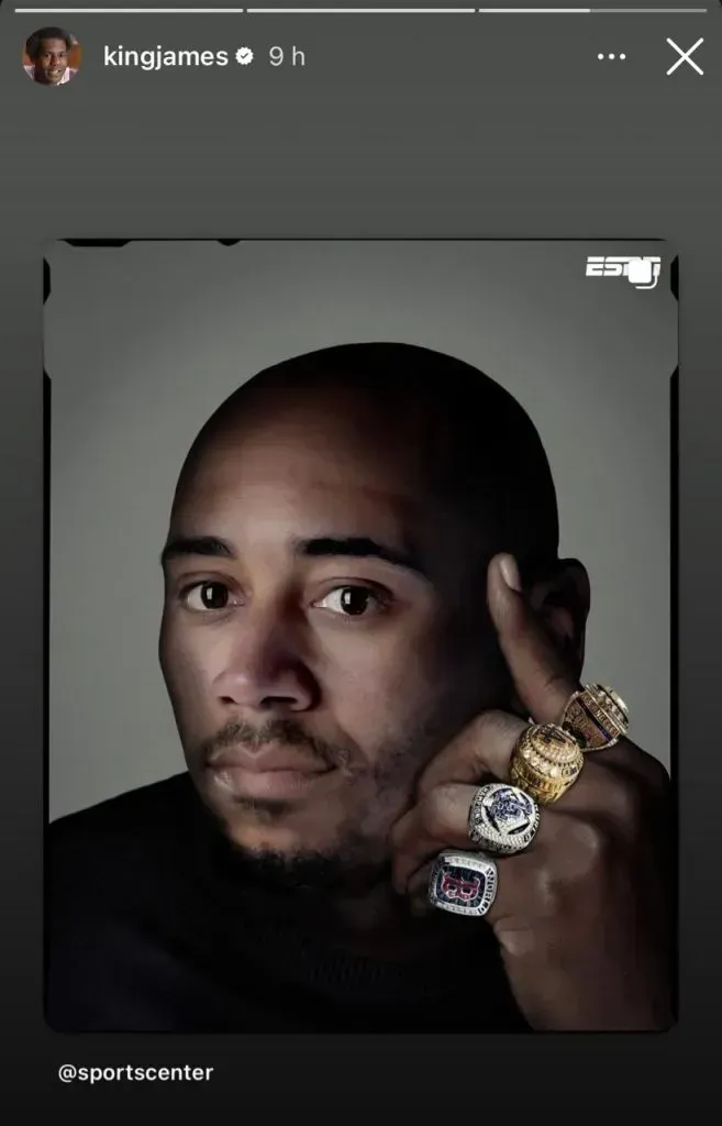 LeBron's reaction to Mookie Betts' fourth title.