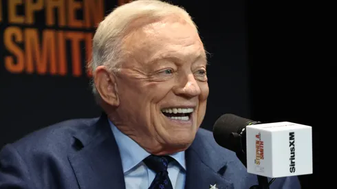 Jerry Jones speaks during Stephen A. Smith Broadcasts.