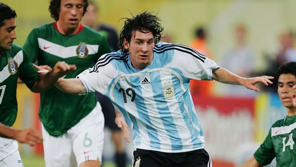 Messi against Mexico at the 2006 World Cup.
