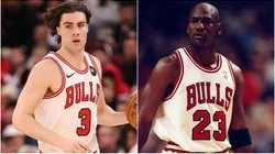 Josh Giddey and Michael Jordan of the Chicago Bulls.
