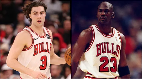 Josh Giddey and Michael Jordan of the Chicago Bulls.