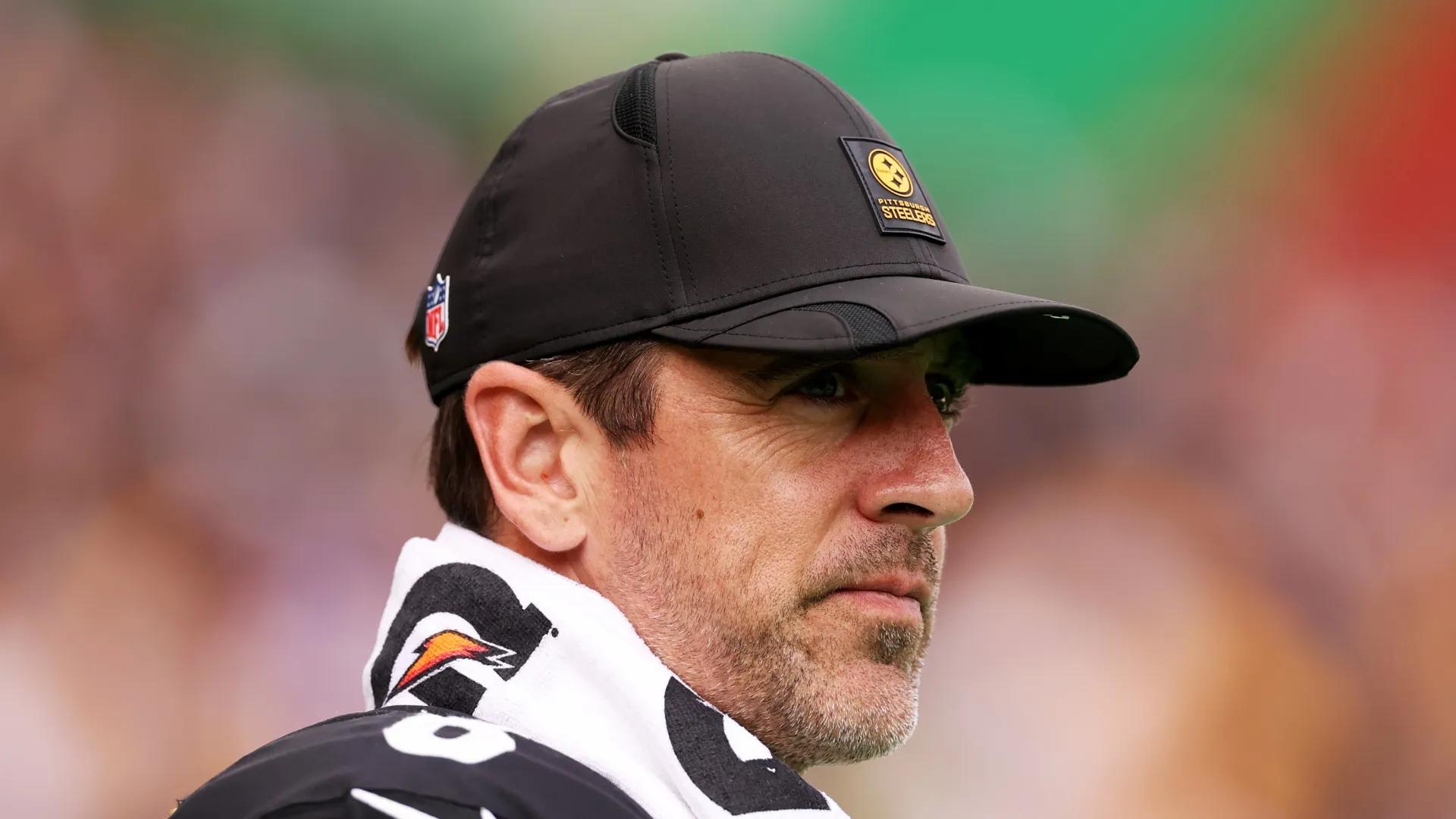 Aaron Rodgers looking