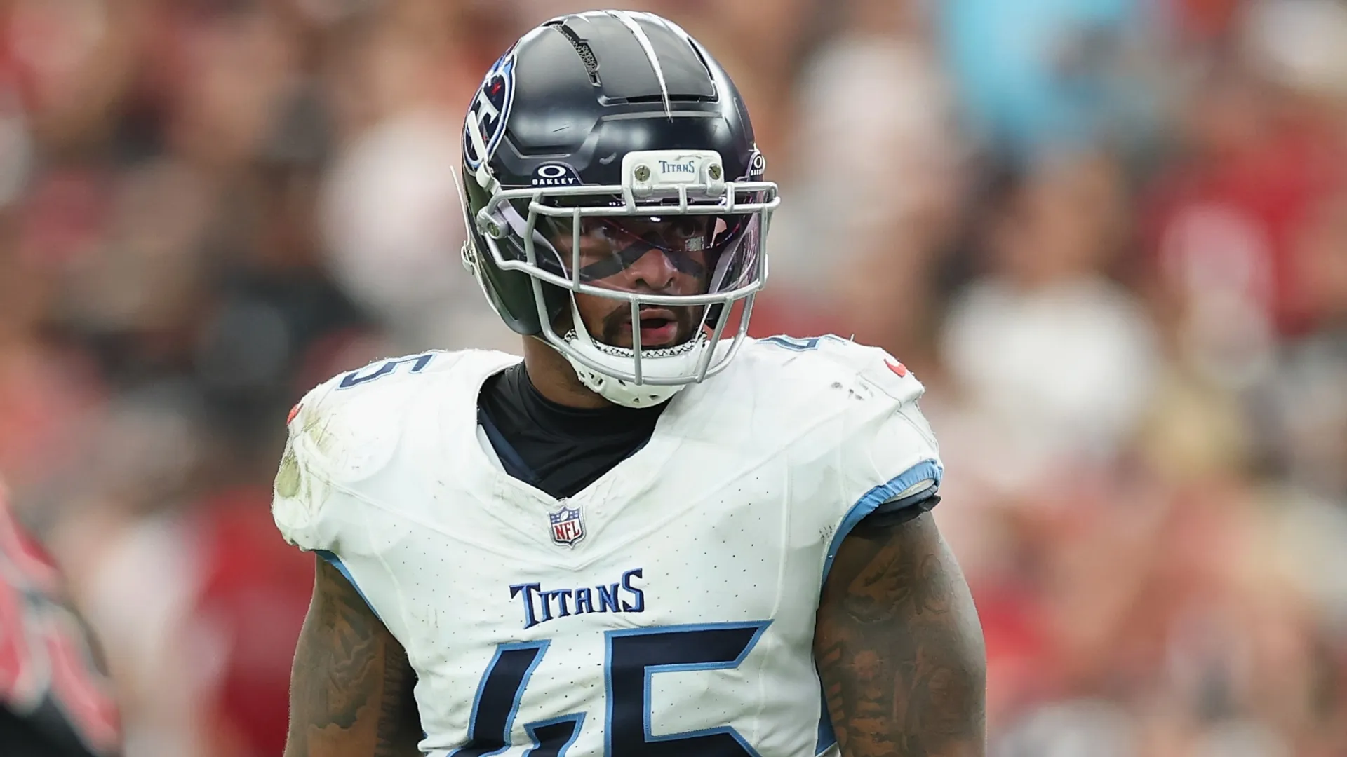 Dre'Mont Jones #45 of the Tennessee Titans