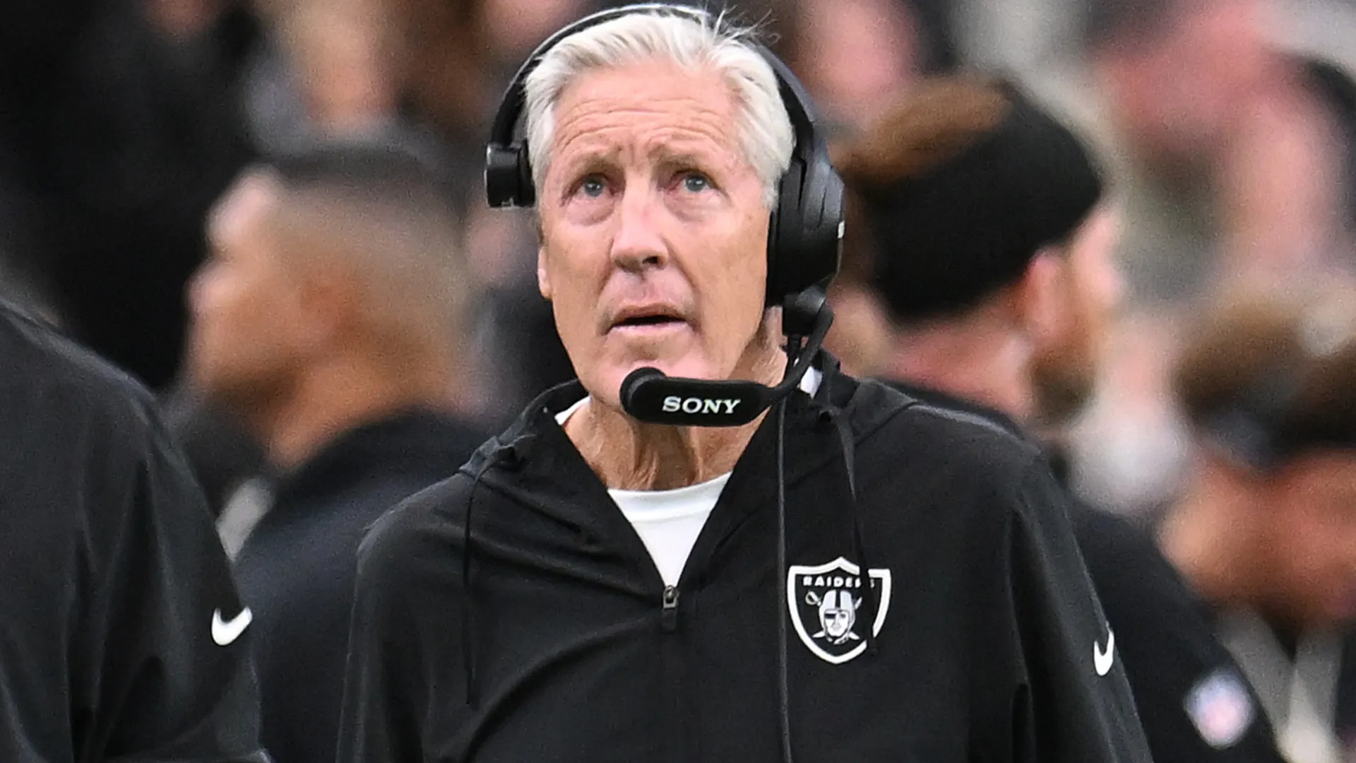 Head coach Pete Carroll of the Las Vegas Raiders