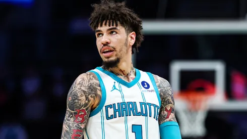 LaMelo Ball during an NBA game with the Hornets.