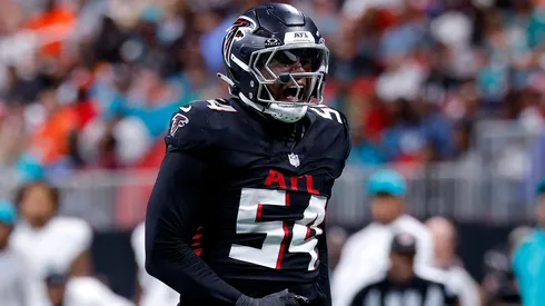 Brandon Dorlus #54 of the Atlanta Falcons in 2025.