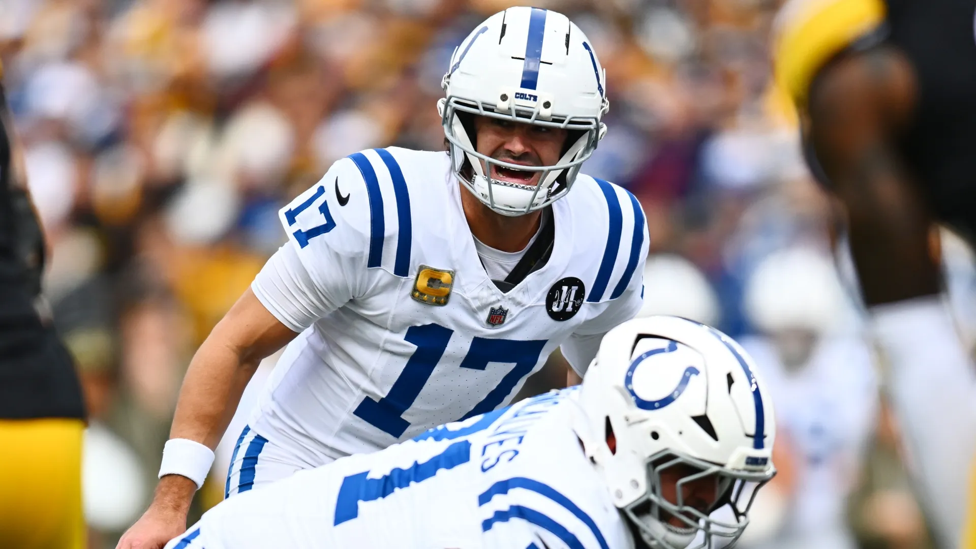 Daniel Jones #17 of the Indianapolis Colts in 2025. (Source: Joe Sargent/Getty Images)