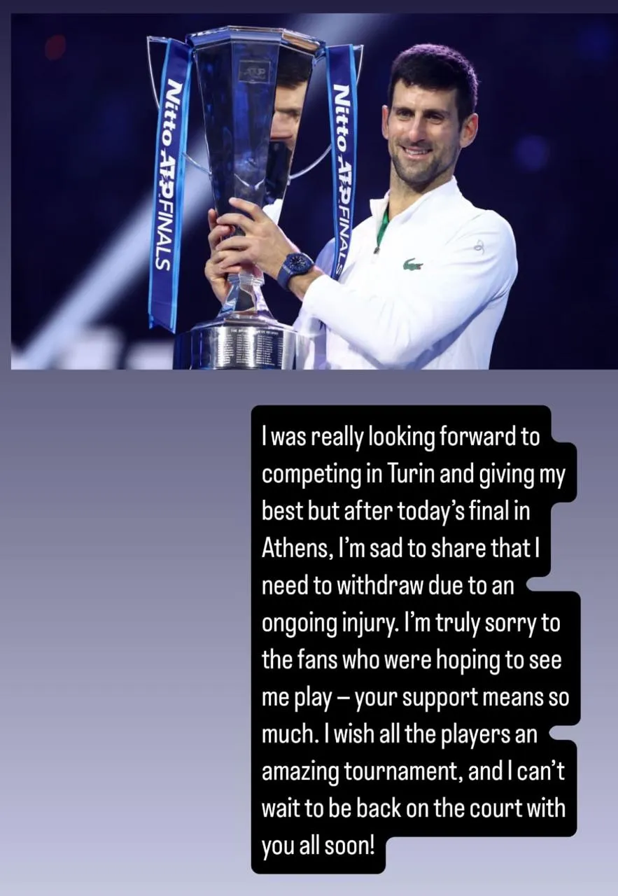 Novak Djokovic’s official statement. (@djokernole)