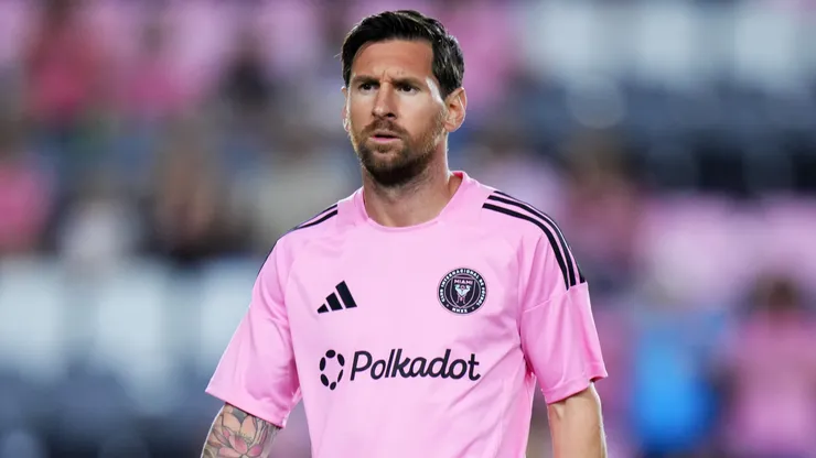 Lionel Messi doing warm-up prior to an MLS game.