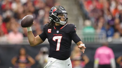 C.J. Stroud #7 of the Houston Texans looks to pass.