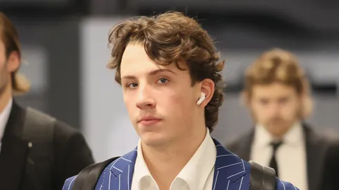 Gabe Perreault at UBS Arena on September 29, 2025 in Elmont City.