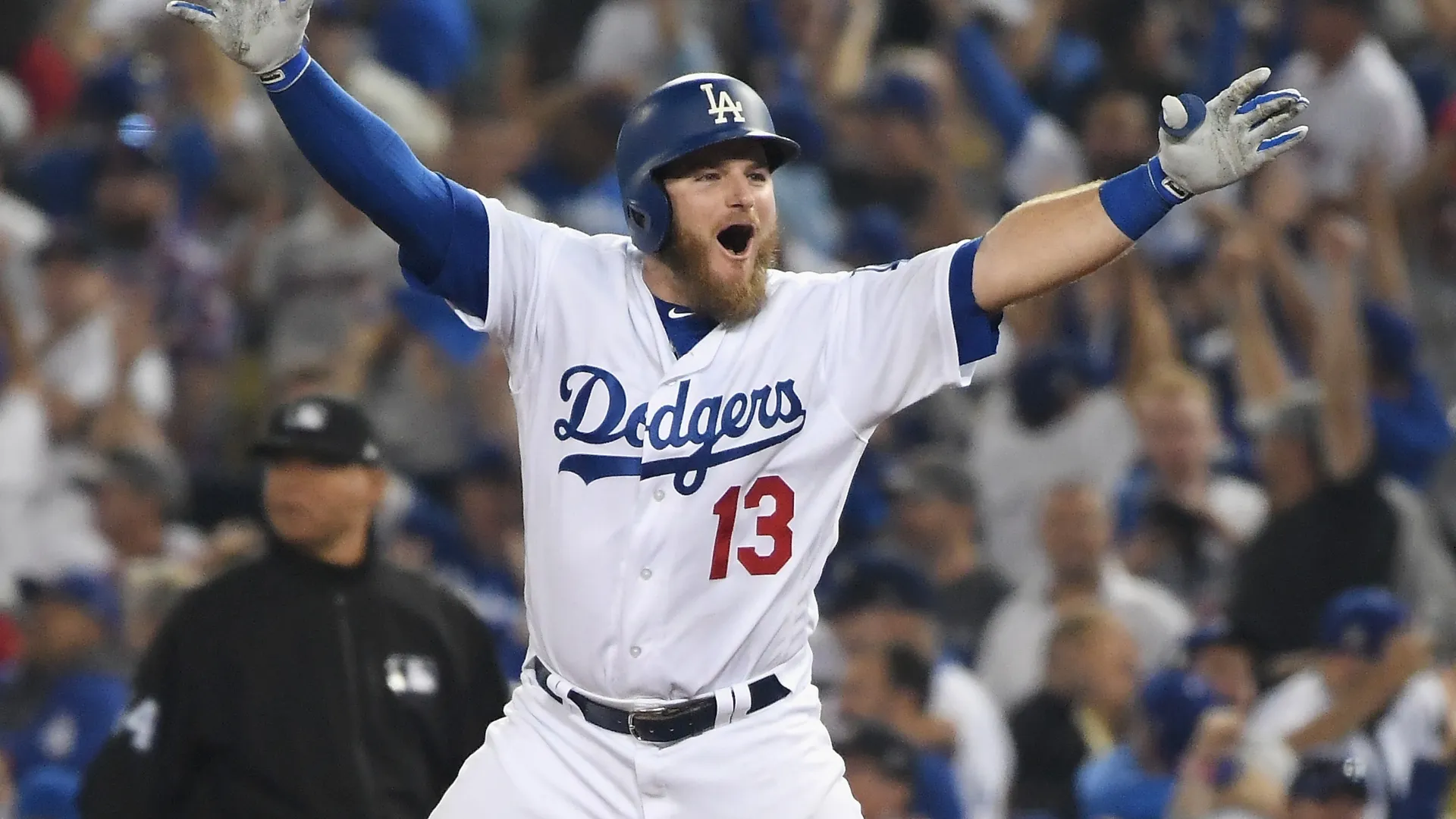 Max Muncy #13 of the Los Angeles Dodgers in 2018. (Source: Harry How/Getty Images)