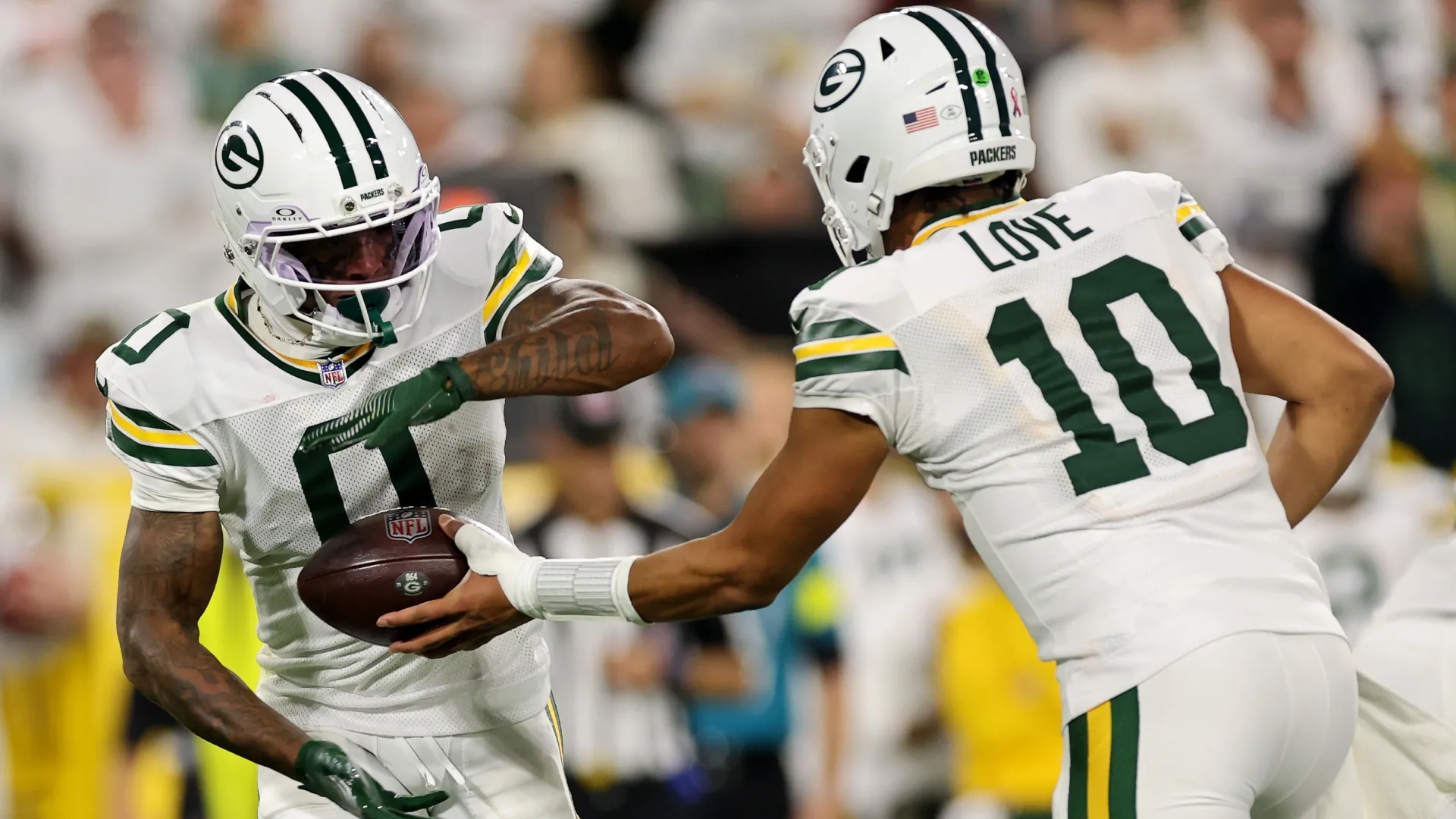 Matthew Golden with Jordan Love