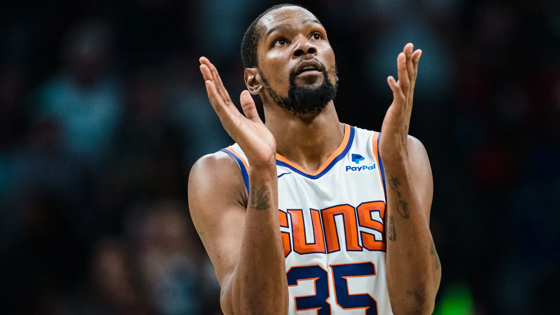 Kevin Durant #35 of the Phoenix Suns in 2023. (Source: Jacob Kupferman/Getty Images)