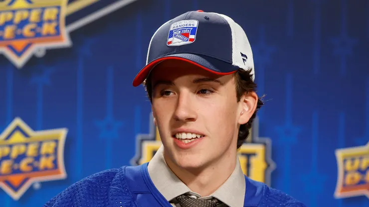 Gabriel Perreault at Bridgestone Arena on June 28, 2023 in Nashville, Tennessee.