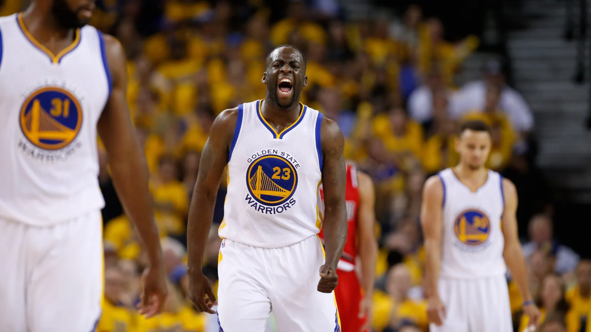 Draymond Green #23 of the Golden State Warriors during the 2016 NBA Playoffs. (Source: Ezra Shaw/Getty Images)