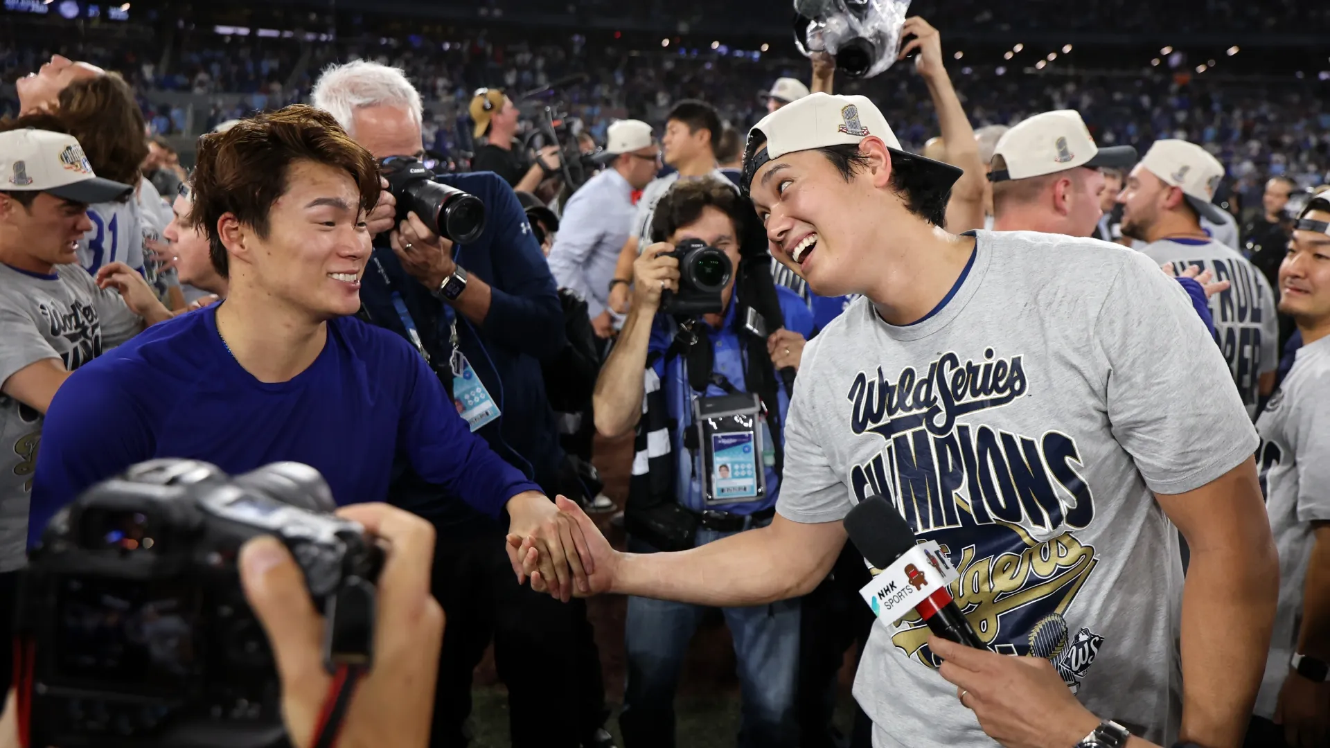 Shohei Ohtani and Yoshinobu Yamamoto of the Dodgers