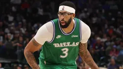 Anthony Davis #3 of the Dallas Mavericks handles the ball.