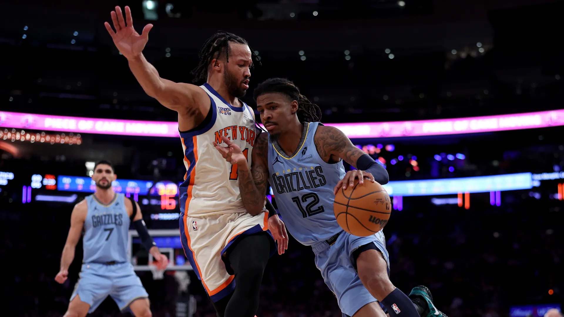 Ja Morant during Grizzlies’ loss against the Knicks. (Getty Images)