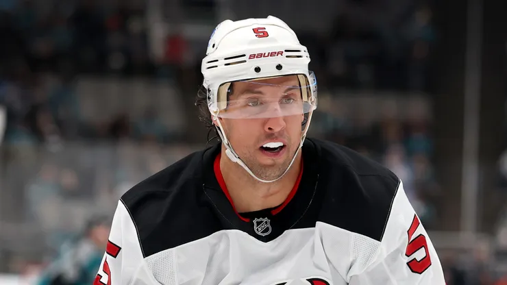 Brenden Dillon during a Devils game against the Sharks.