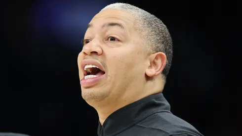 Head coach Tyronn Lue of the LA Clippers reacts.