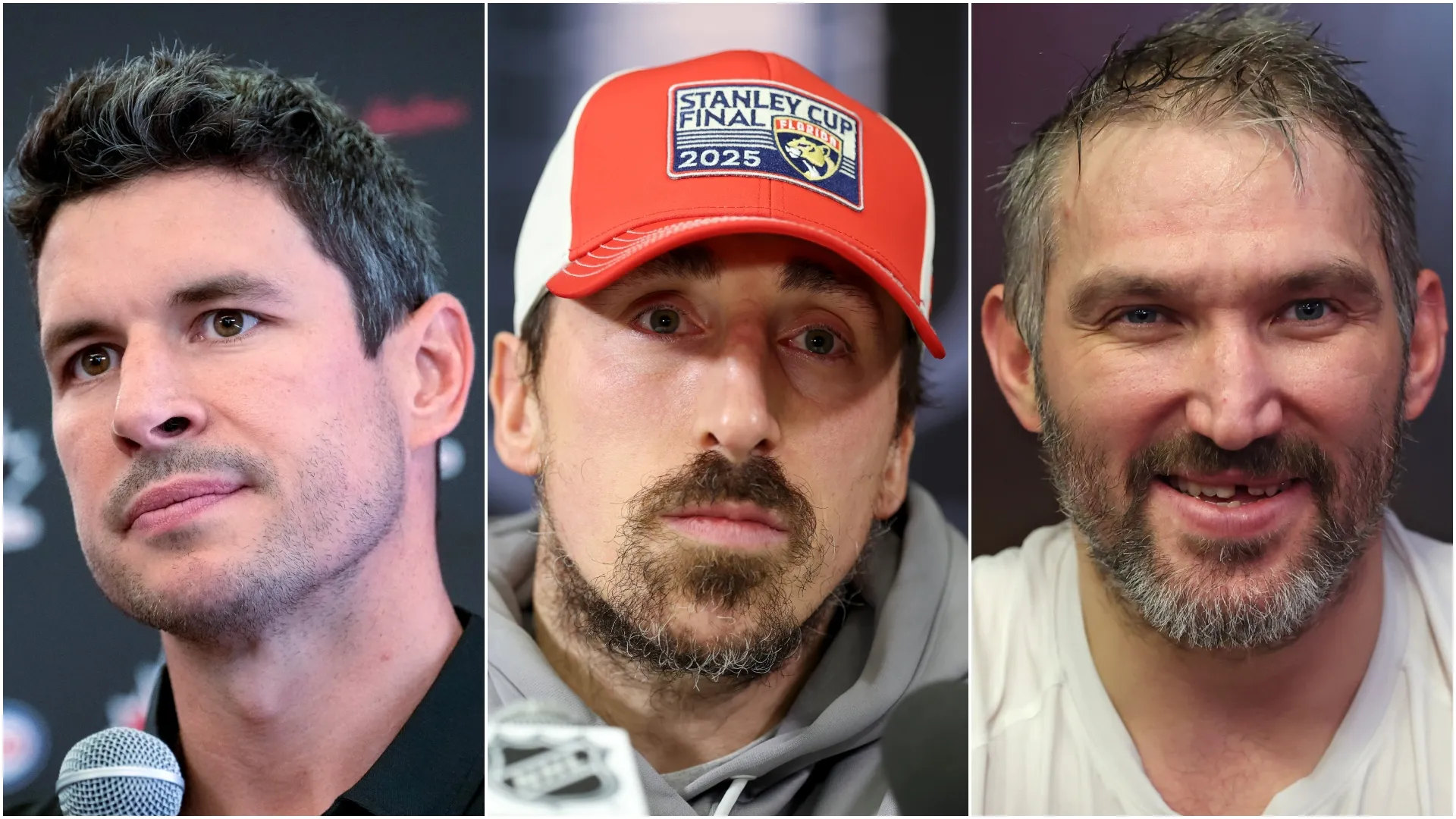 Crosby (left), Marchand (middle), and Ovechkin (right)