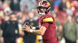 Marcus Mariota #8 of the Washington Commanders in 2025.