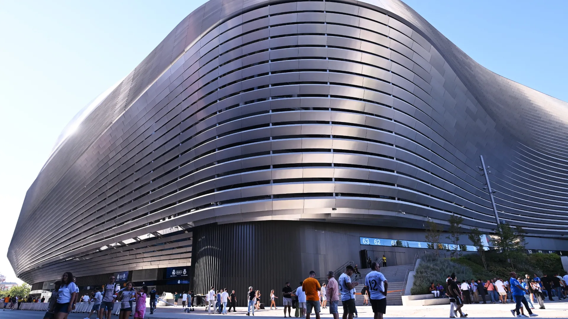 A general view outside the Santiago Bernabeu stadium in 2025. (Source: Denis Doyle/Getty Images)