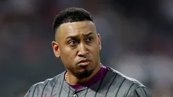 Edwin Díaz walks to the dugout on September 13, 2025 in New York City.