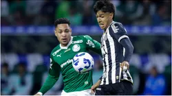 Alexis Duarte of Santos and Vitor Roque of Palmeiras