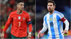 Cristiano Ronaldo left Lionel Messi right.