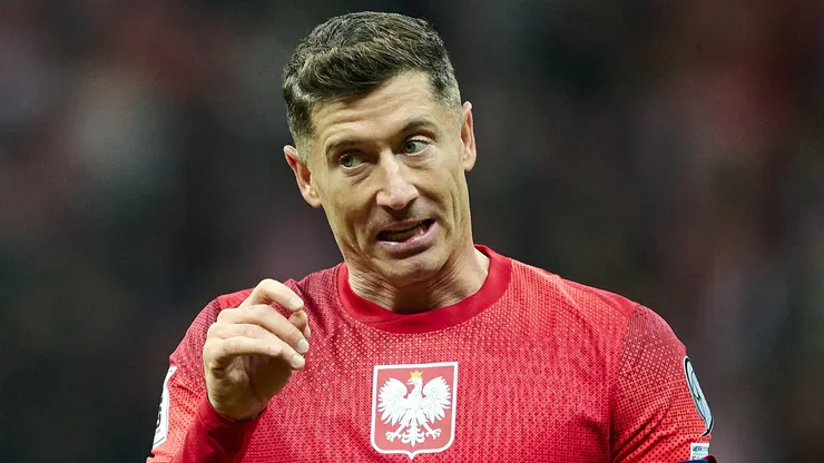 Robert Lewandowski at PGE Narodowy on November 14, 2025 in Warsaw, Poland.