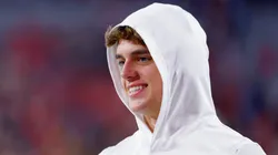 Arch Manning #16 of the Texas Longhorns before the game against the Georgia Bulldogs