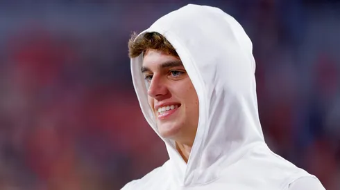 Arch Manning #16 of the Texas Longhorns before the game against the Georgia Bulldogs