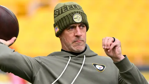 Aaron Rodgers #8 of the Pittsburgh Steelers.