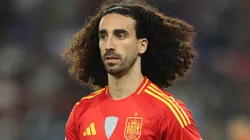 Marc Cucurella of Spain reacts during the match,