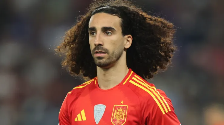 Marc Cucurella of Spain reacts during the match,