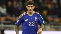 Giovanni Di Lorenzo of Italy in action during the FIFA World Cup 2026 qualifier match.