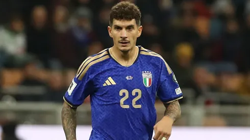 Giovanni Di Lorenzo of Italy in action during the FIFA World Cup 2026 qualifier match.