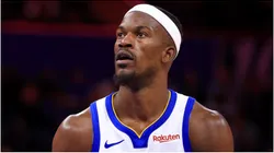 Jimmy Butler III #10 of the Golden State Warriors shoots a technical foul shot.